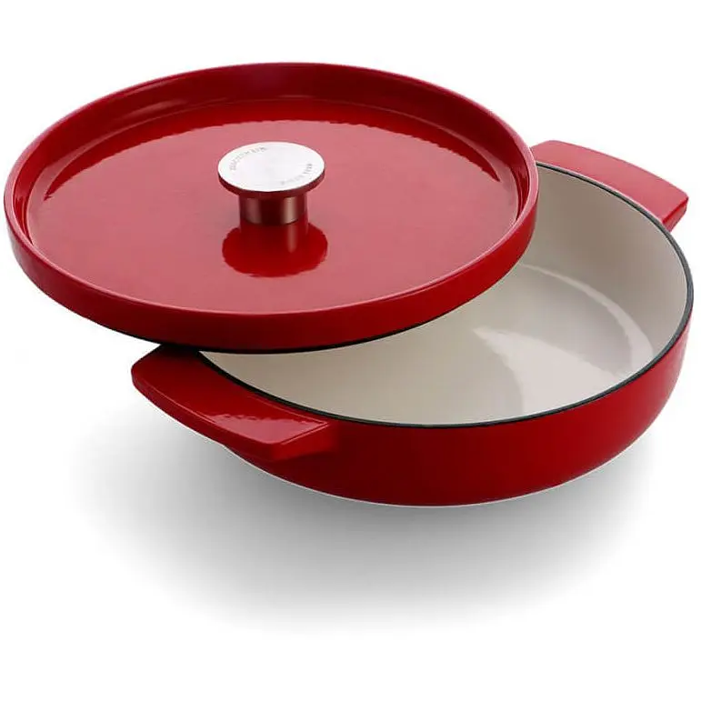 Сотейник KitchenAid чугунный с крышкой 26 см 2.77 л красный (CC009009-001) - фото 2