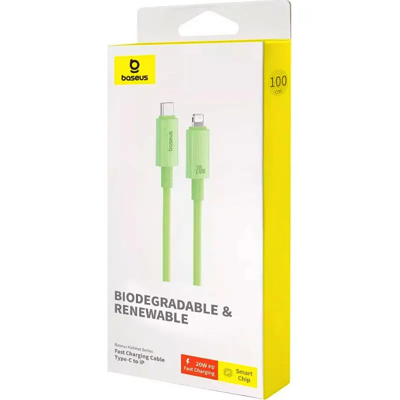 Кабель Baseus Habitat Series Fast Charging Cable Type-C to iP 20W 2 м зеленый - фото 2