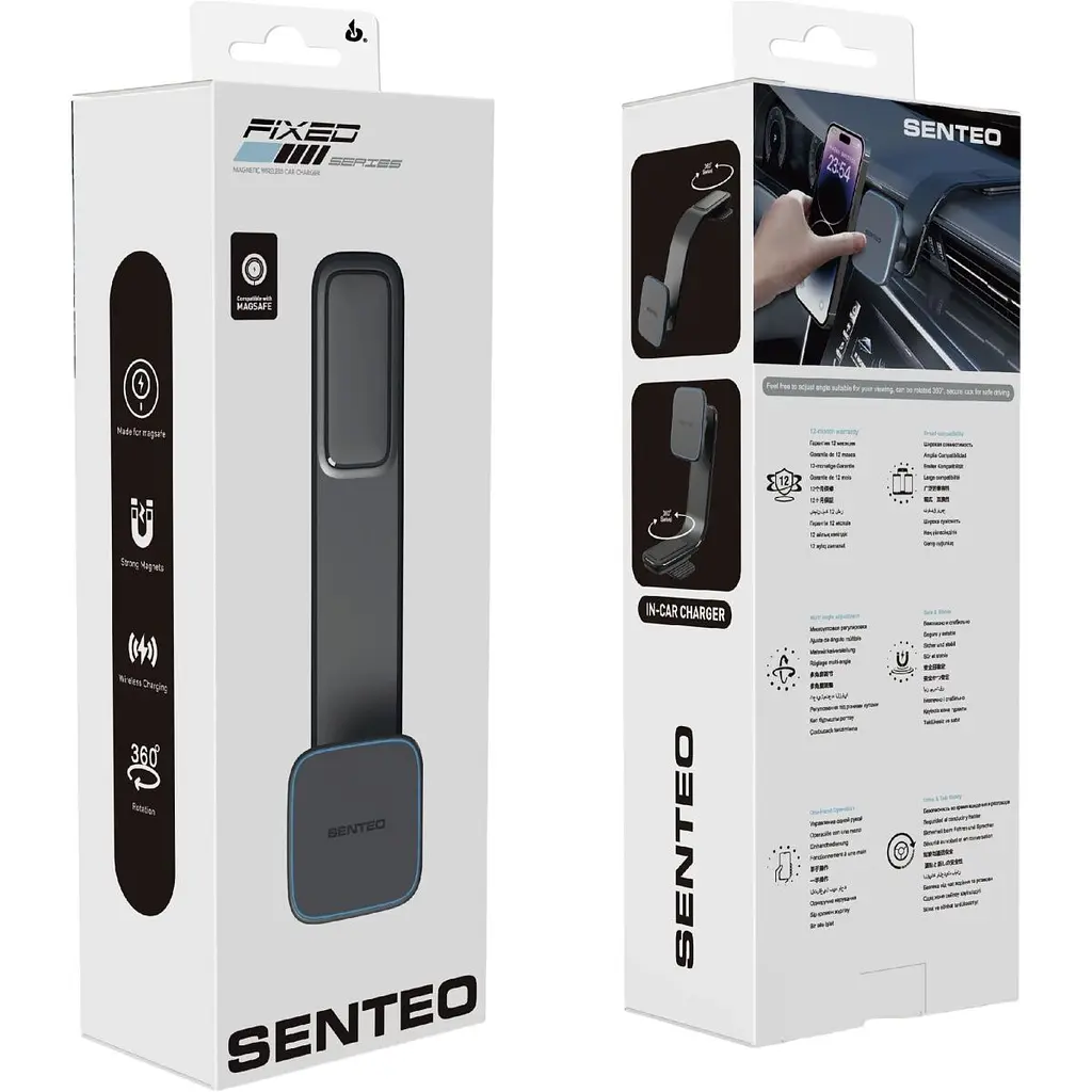 Автотримач із бездротовою зарядкою Senteo SH-05 Fixed 15W Dashboard Black [171634] - фото 3