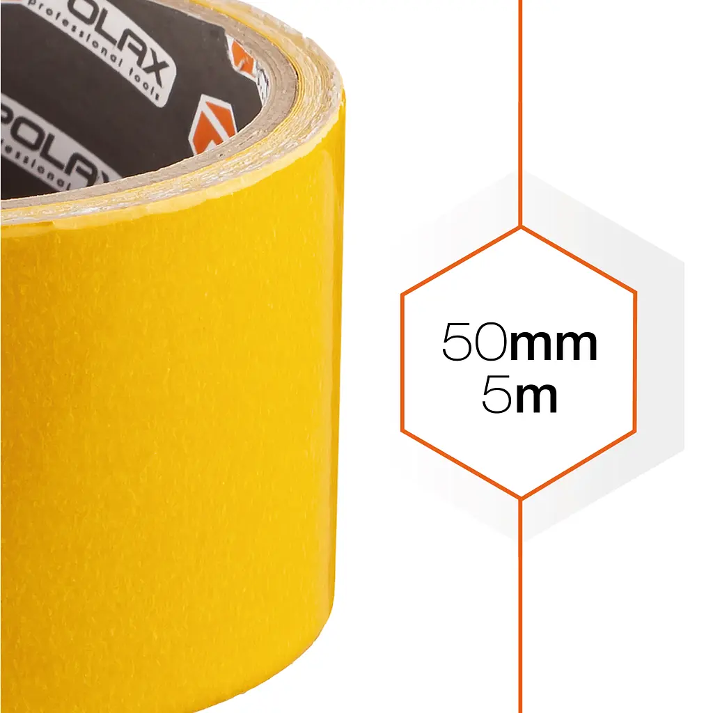 Двостороння клейка стрічка Polax на тканинній основі 50 мм × 5 м (101-004) - фото 9