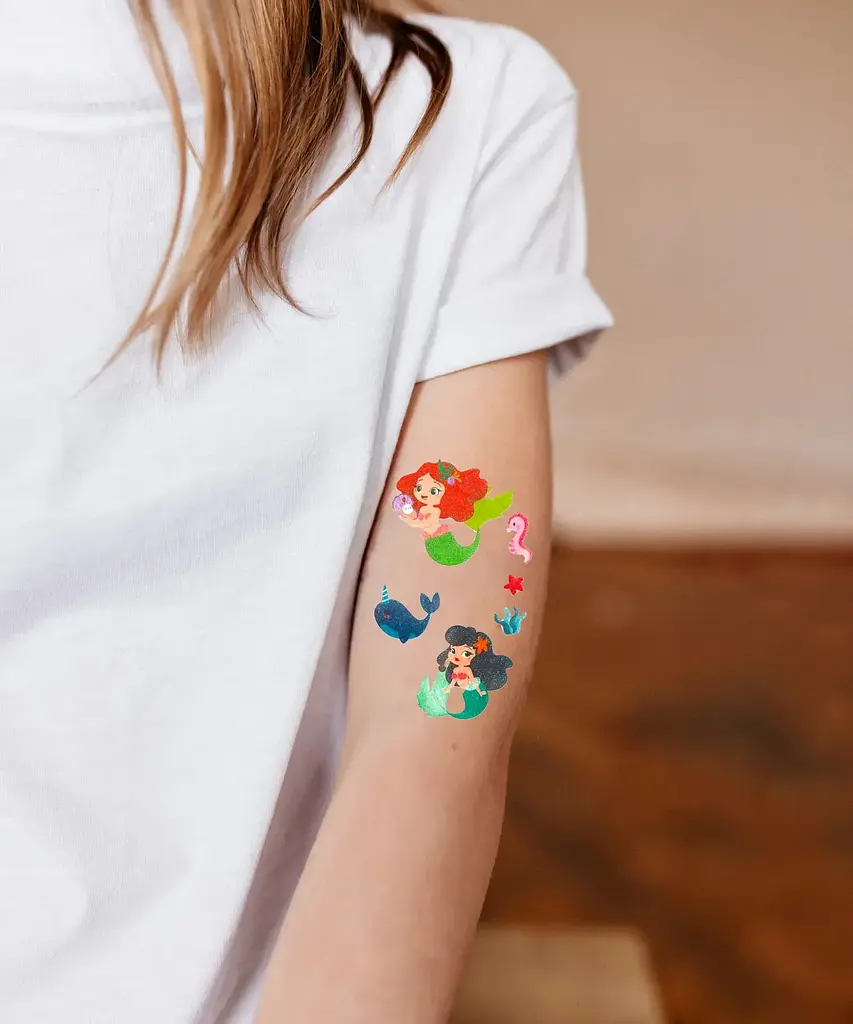 Тату тимчасове в наборі Русалочки з блискітками Tattooshka WS-E046 Різнокольоровий shop (5805800012513) - фото 2