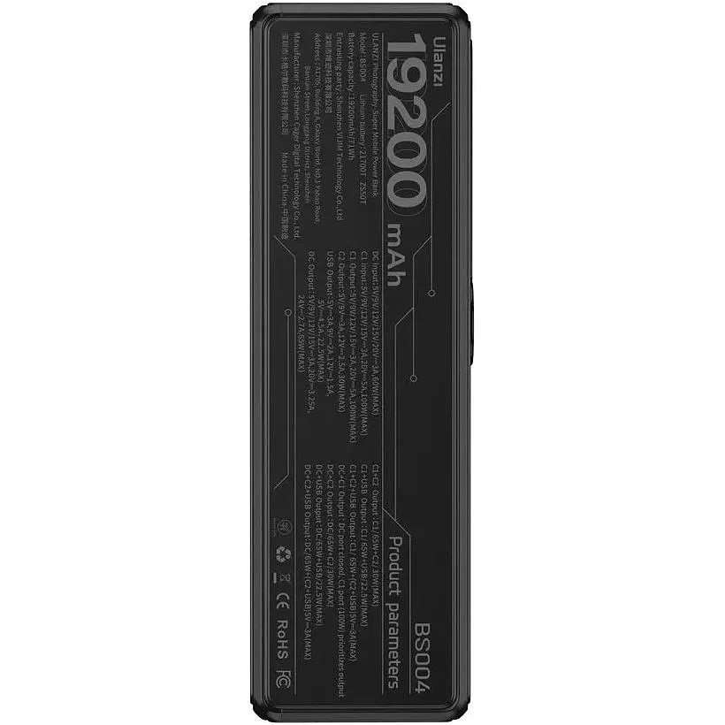 Зовнішній акумулятор Ulanzi BS004 19200mAh 100W Black [154295] - фото 4