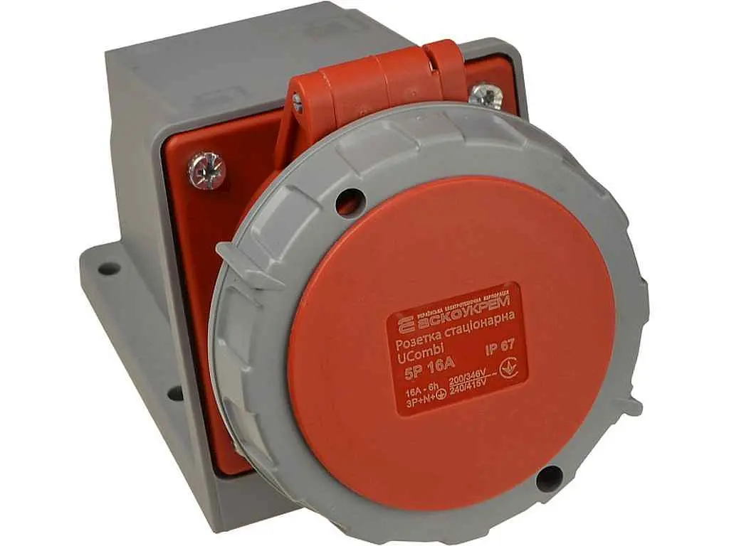 Розетка стаціонарна АСКО серії UСombi 5P 16A IP 67 - фото 2