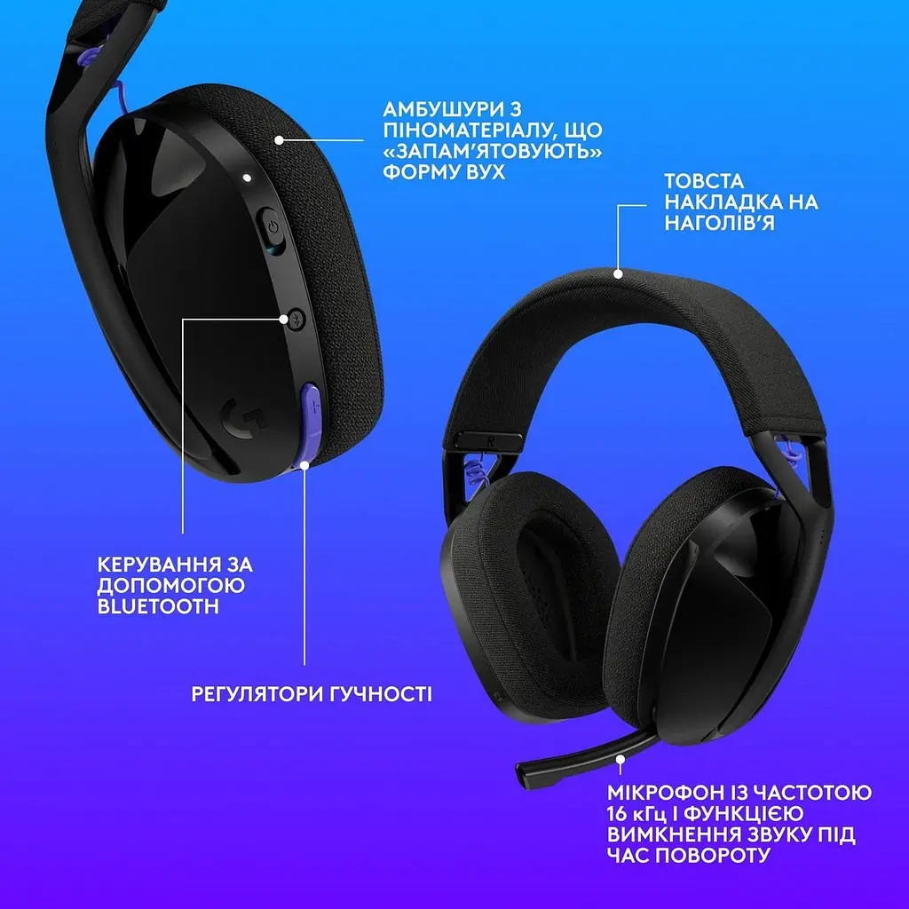 Гарнітура Logitech G321 Lightspeed Black (981-001563) - фото 8