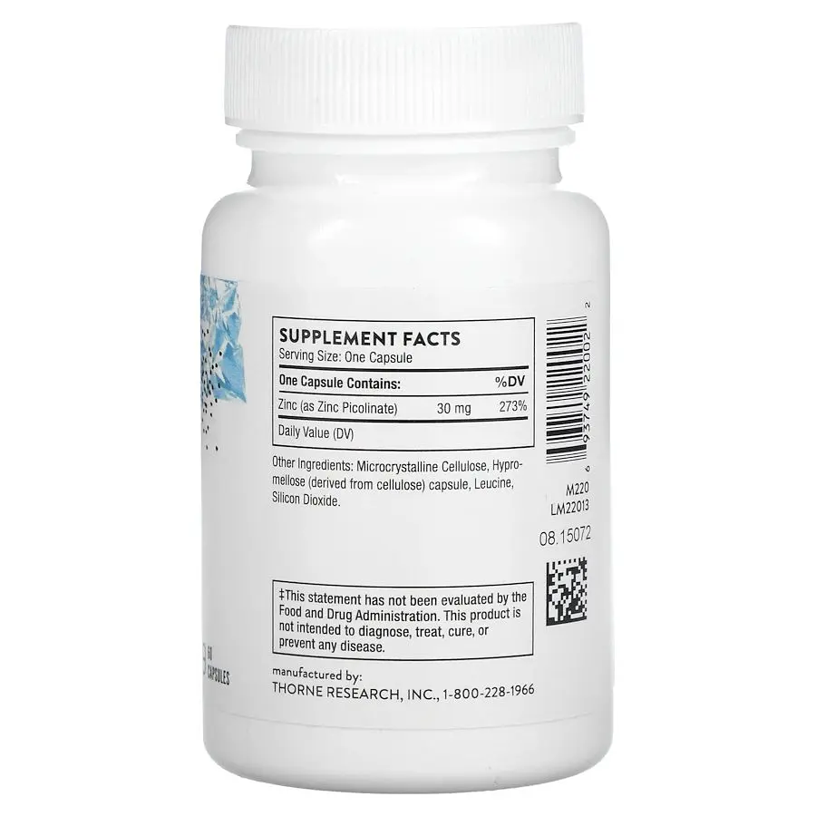 Піколінат цинку Thorne Zinc Picolinate 30 mg, 60 вегакапсул - фото 2