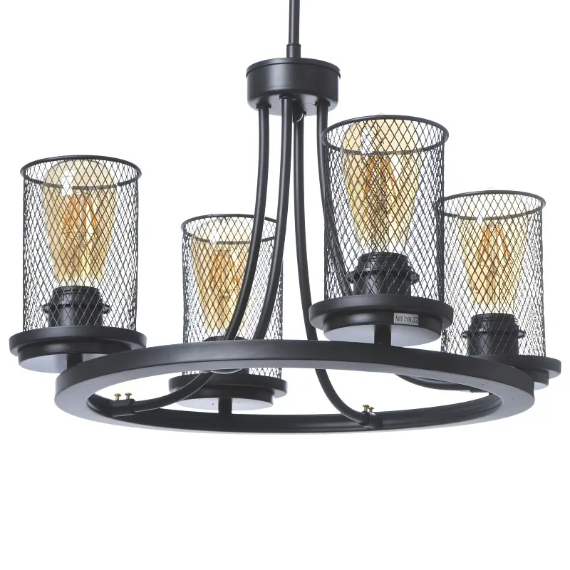 Люстра Brille лофт подвесная свеча E27 60W BK (BL-391S/4) - фото 3