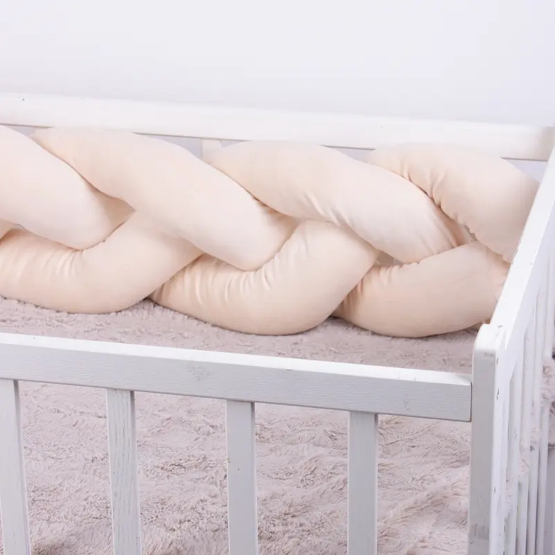 Коса захисна в ліжечко MirSon Kids Time 28-0004 Cream Velvet велюрова рожева - фото 4