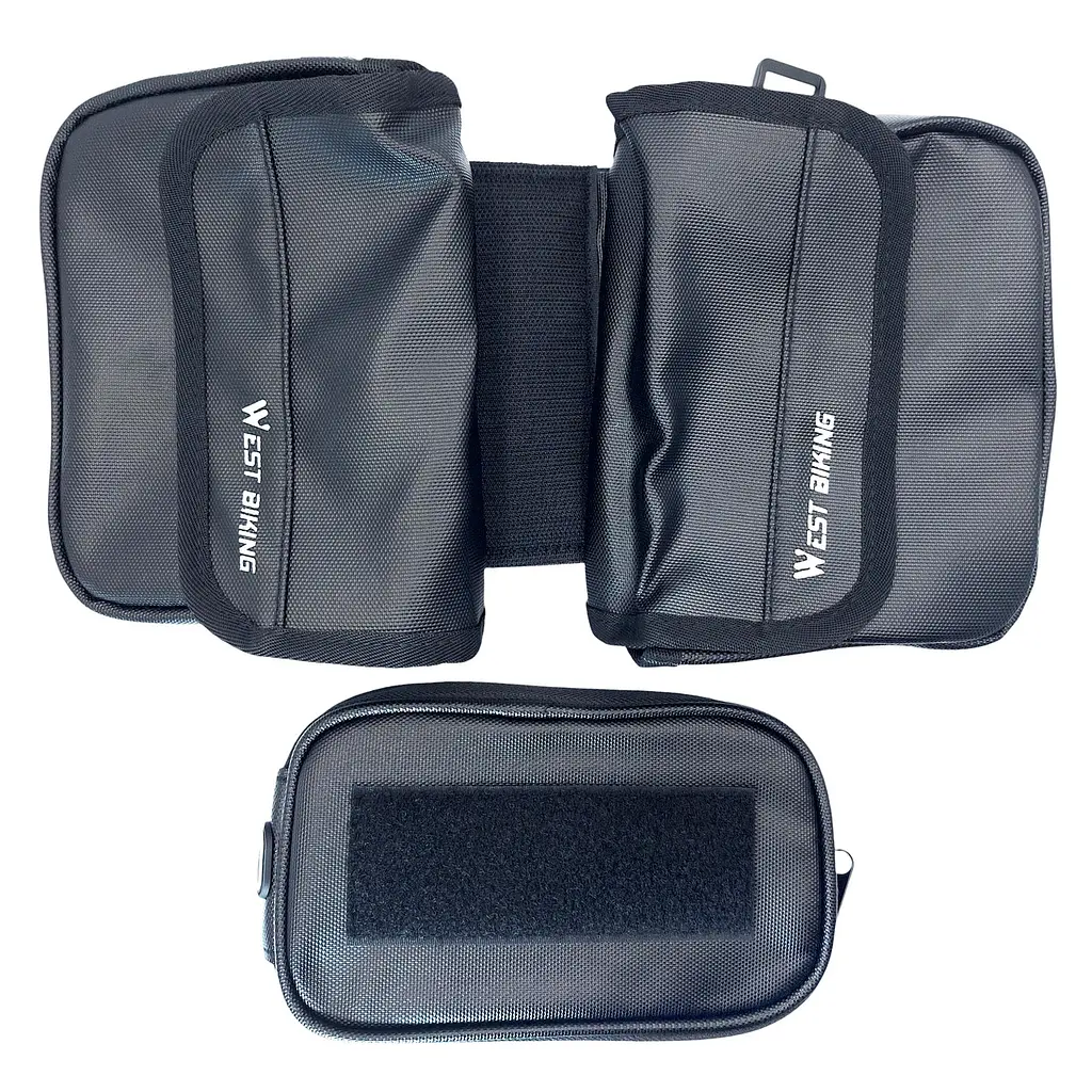 Велосумка на раму West Biking YP0707322 1,4 л для смартфона 7.2" 18х15х14 см чорний (G0001974) - фото 7