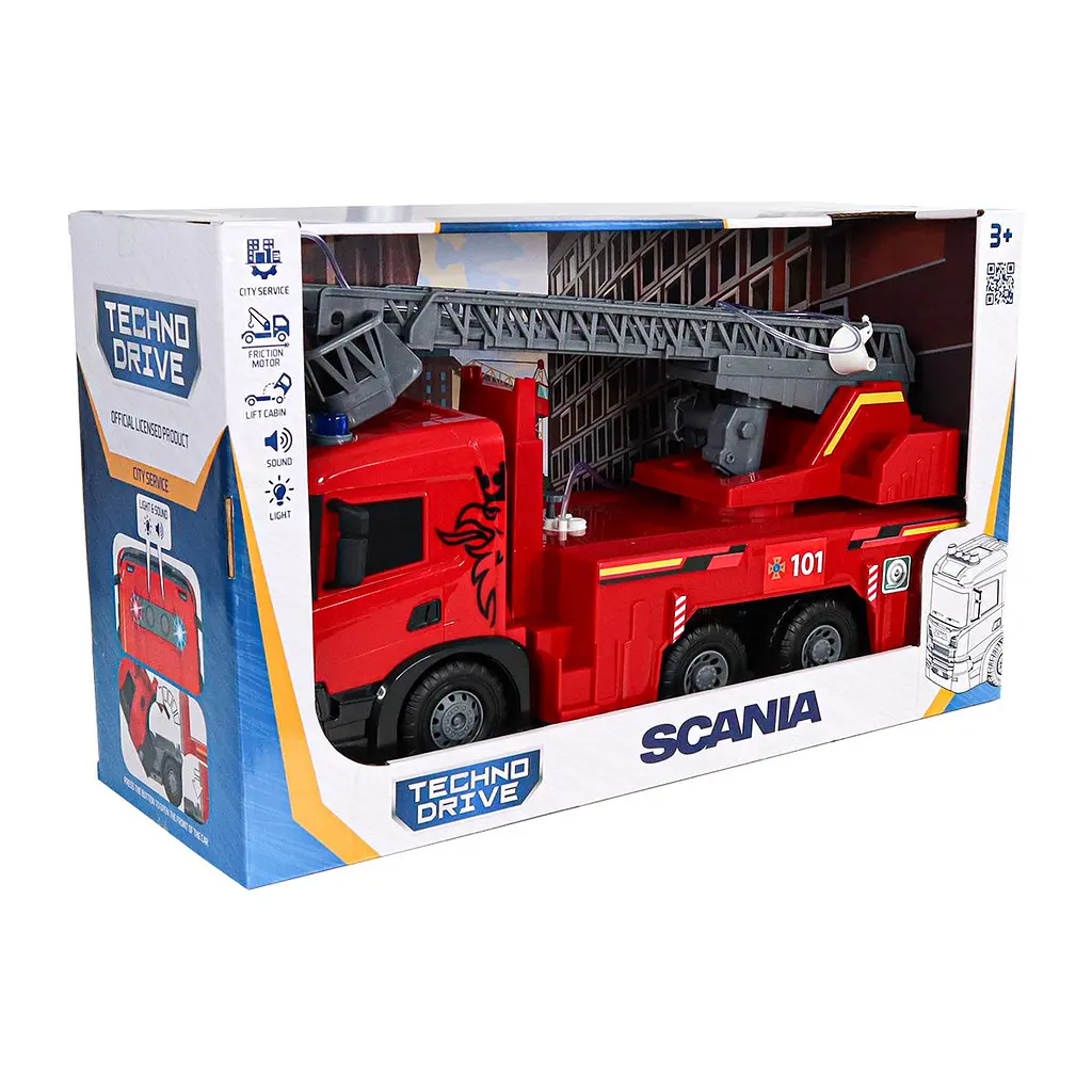 Автомодель серії "Super Big Truck" – ПОЖЕЖНА МАШИНА SCANIA (світло, звук, функ. води) TechnoDrive 5005KS - фото 5