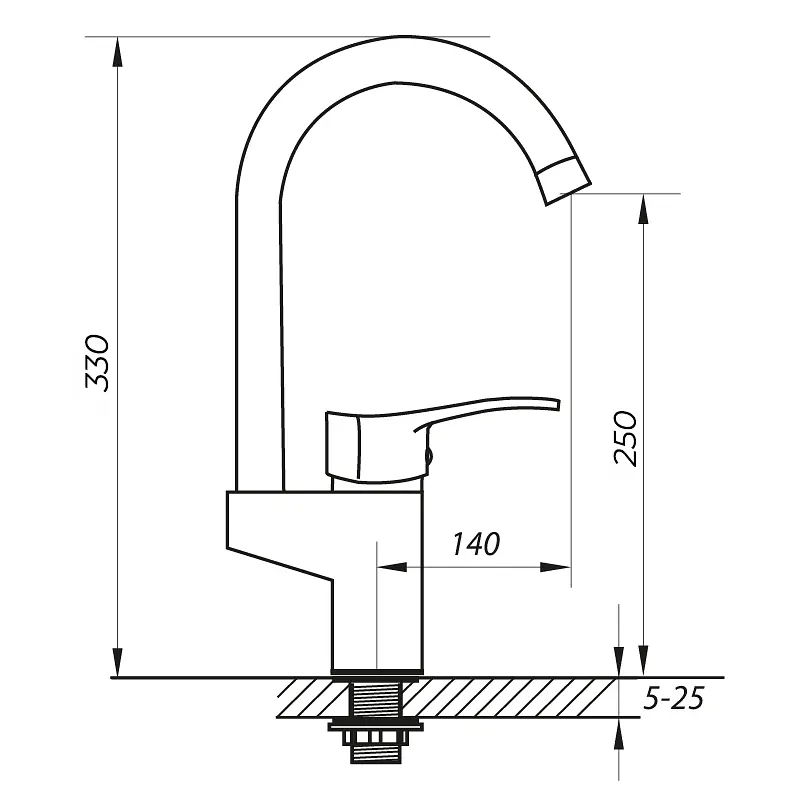 Смеситель для кухни Zerix Vox 181 ZX0215 Хром - фото 2