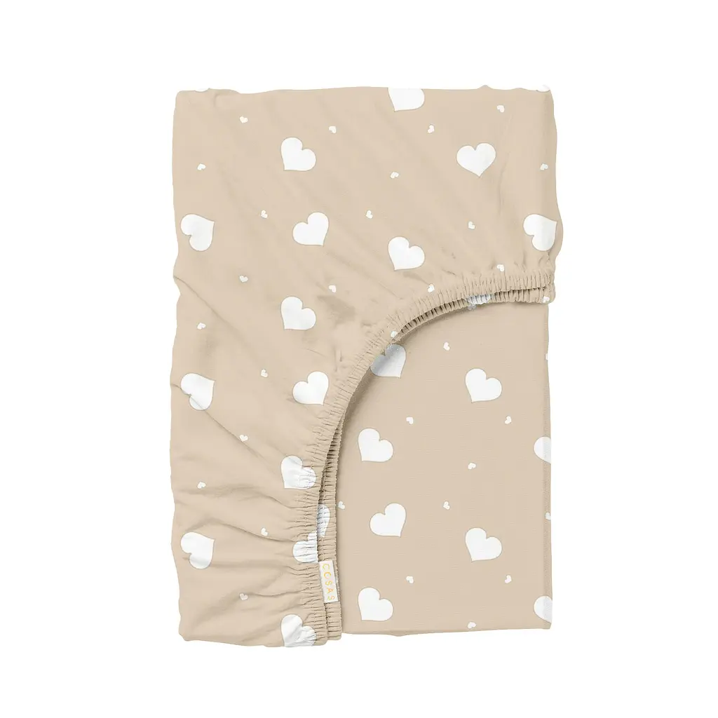 Простирадло на резинці 80х190х25 CREAM HEARTS COSAS (2200000034403)