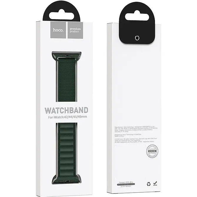 Ремінець Hoco WA20 Alpine Loop Nylon Strap для Apple Watch 38/40/41mm Dark Olive Green [117614] - фото 3