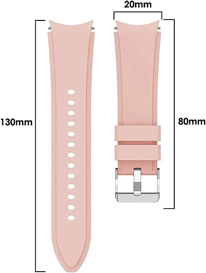 Ремінець силіконовий для смарт-годинника BeWatch Four Samsung Galaxy Watch 4/5/Pro Рожевий (0133305) - фото 3
