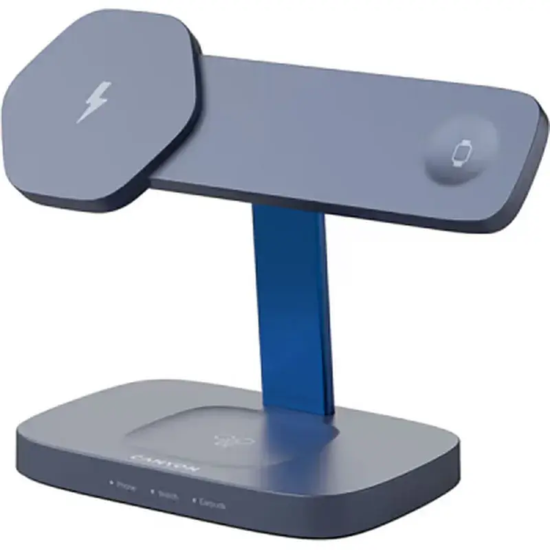 Зарядний пристрій Canyon wireless charger HEXAGON WCS-310 3in1 DarkGrey/Blue (CNS-WCS310DGBL) - фото 2