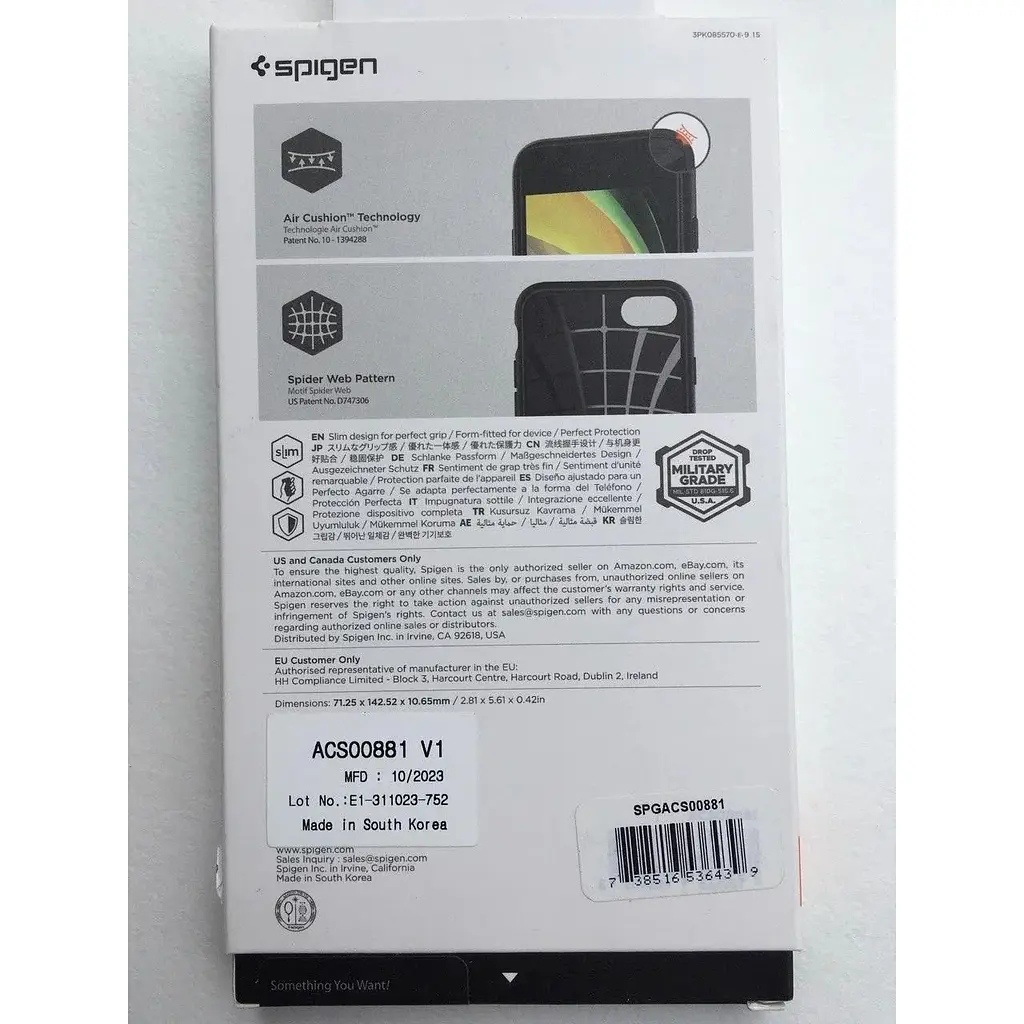 Оригінальний протиударний чохол Spigen Core Armor для iPhone SE 2 iPhone 8 SE 2022 iPhone 7 Black ACS00881 - фото 4