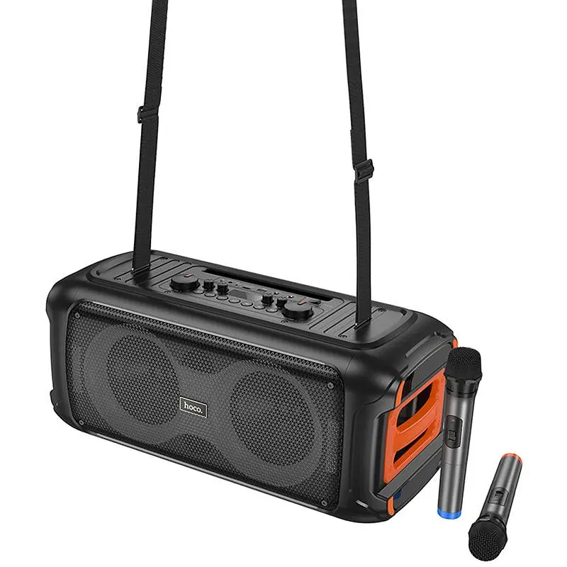 Bluetooth колонка Hoco HA9 Kayman + два мікрофона Black - фото 4