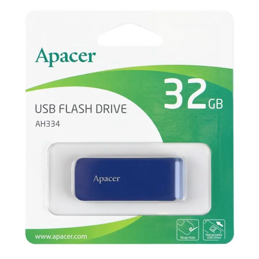 Флеш-накопичувач Apacer USB 2.0 AH334 32Gb блакитний - фото 2