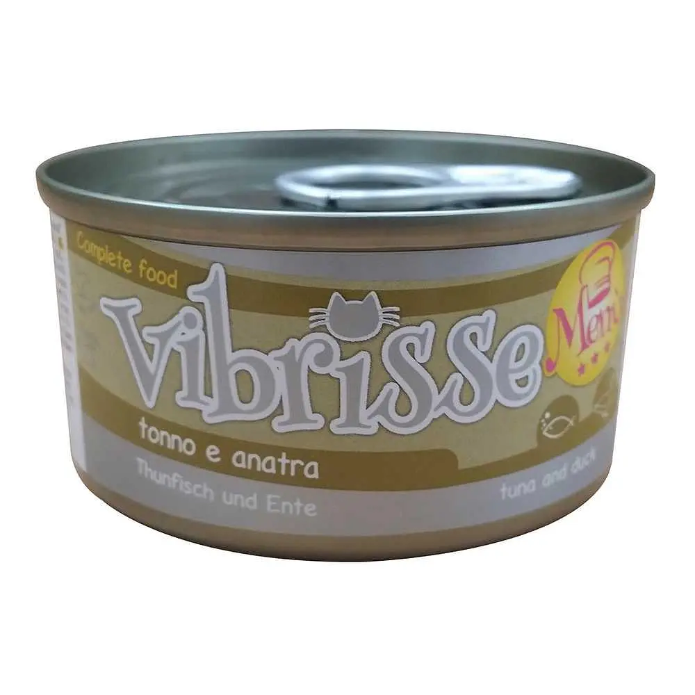 Вологий корм для котів Vibrisse Menu тунець з качкою в соусі, банка 70 г