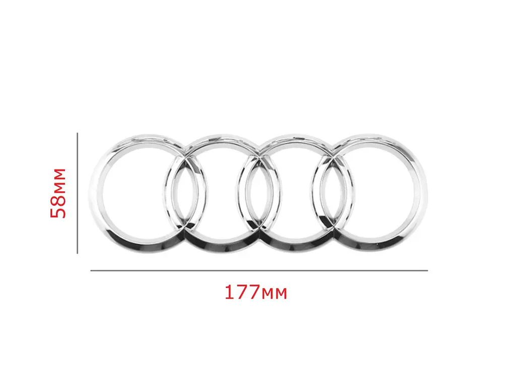 Задня емблема Audi Хром 177х58 мм на скотчі Плоска (Завод) - фото 2