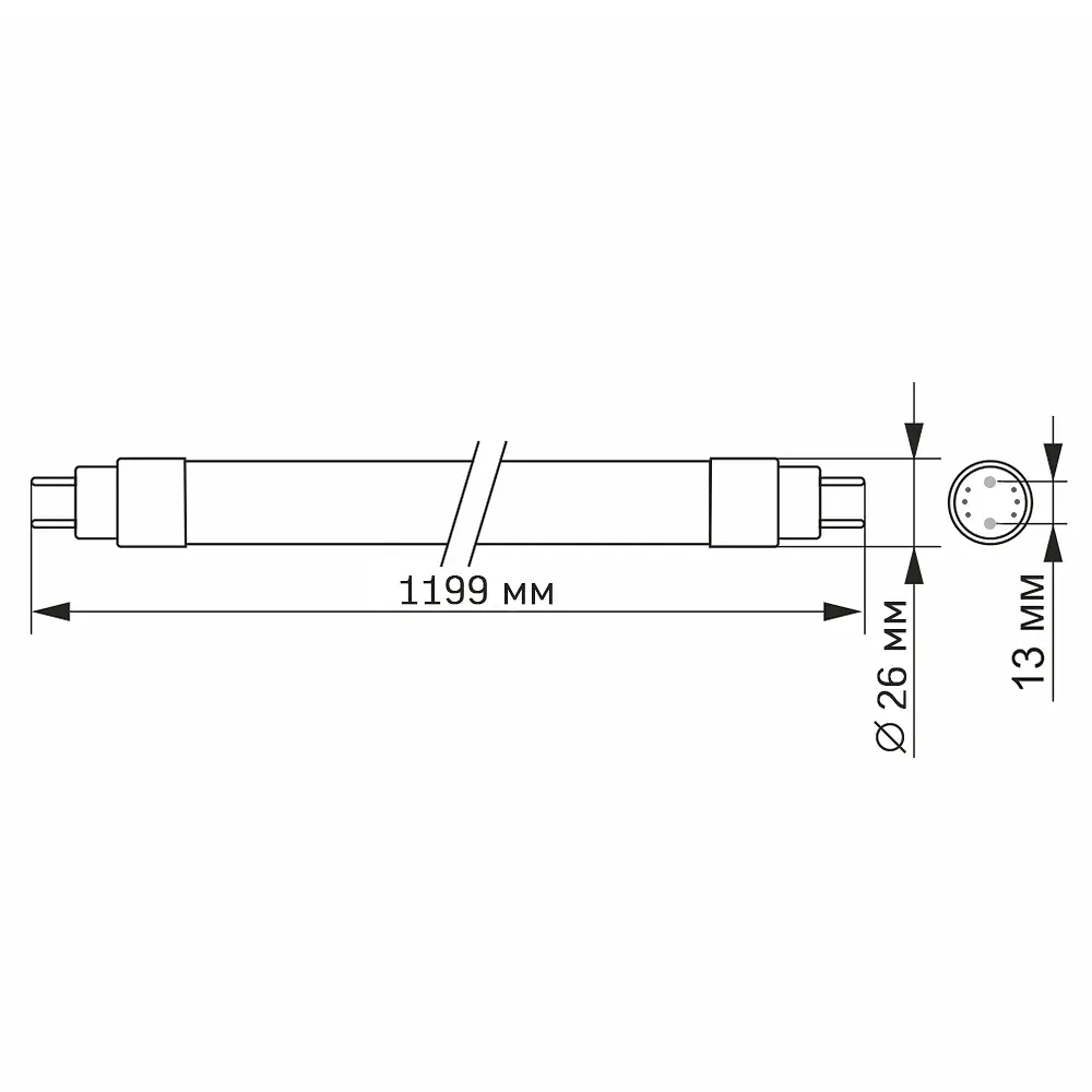 Лампа Videx LED FITO T8F 18W 1.2M (VL-T8F-1812B) - фото 4