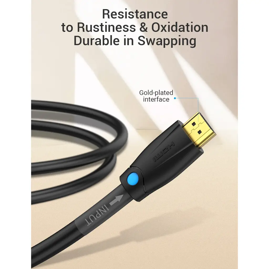 Кабель мультимедійний HDMI M to HDMI M 1.0m 4K60Hz cotton braided black zinc alloy Vention (ALMBF) - фото 5