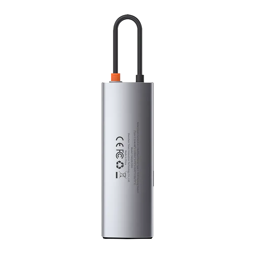 Мультипортовий адаптер USB Хаб Baseus Baseus Metal Gleam Series 8-in-1 Multifunctional Type-C HUB Docking Station CAHUB-CV0G Grey - фото 3
