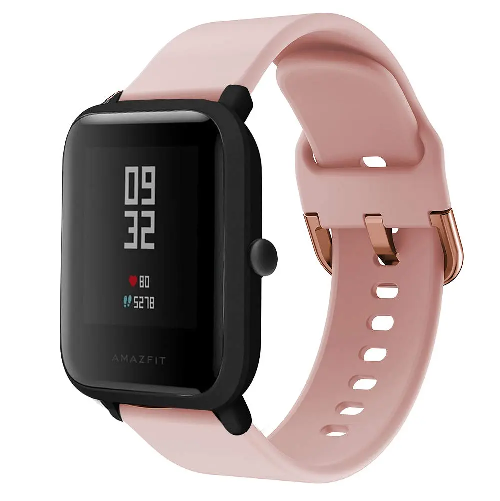 Ремінець BeWatch New силіконовий 20мм для Xiaomi Amazfit BIP Рожевий (1012311) - фото 2