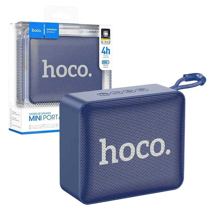 Портативна акустика Hoco Gold brick BS51 бездротова темно-синя - фото 3