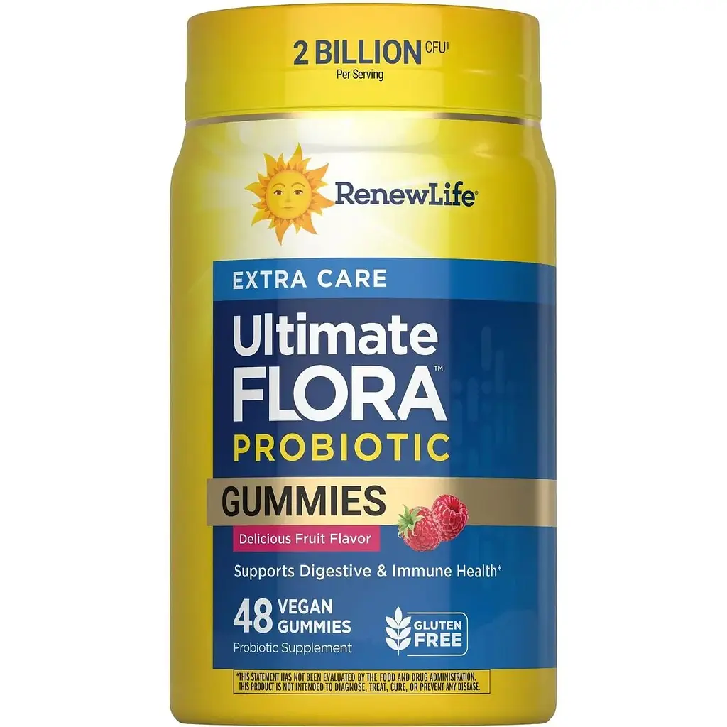Пробіотики 2 млрд КУО Renew Life Ultimate Flora Extra Care Probiotic Gummies смак малини 48 жувальних цукерок