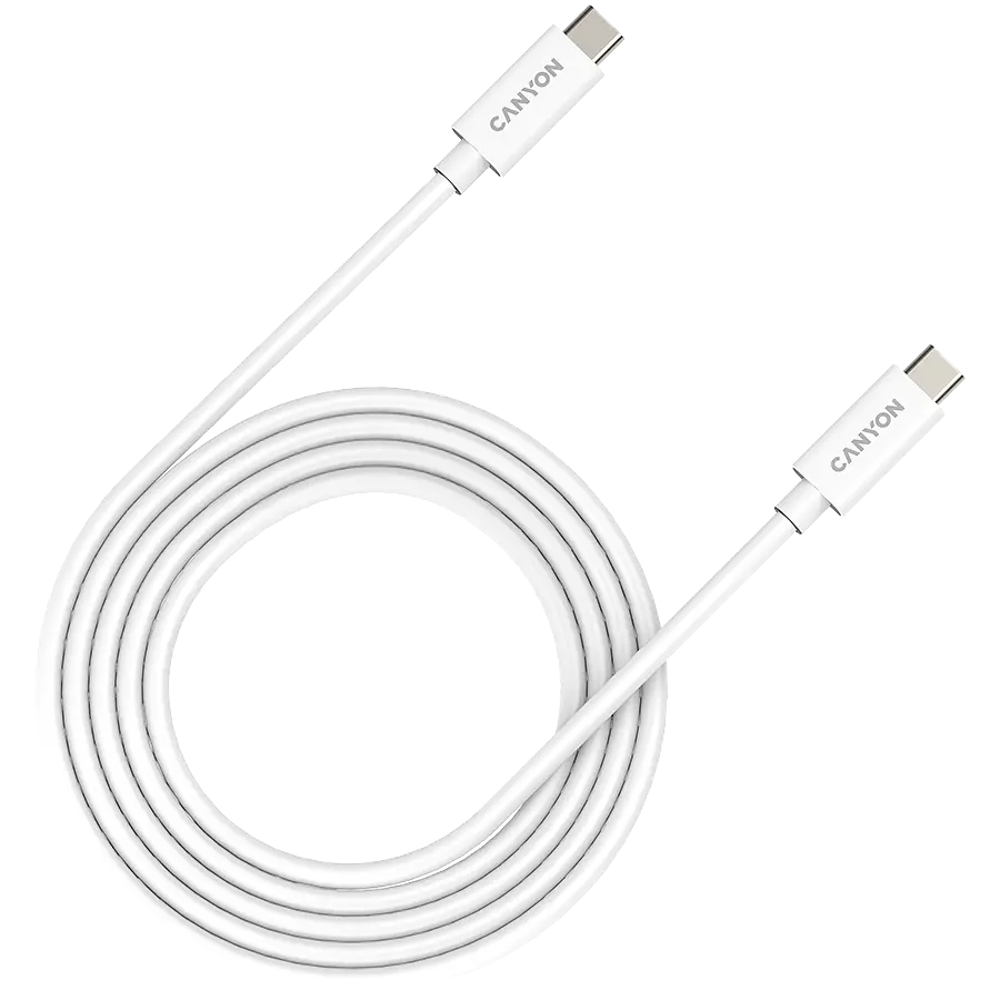 Кабель USB Type-C Canyon Type-C to Type-C 2m Білий (CNS-USBC42W)