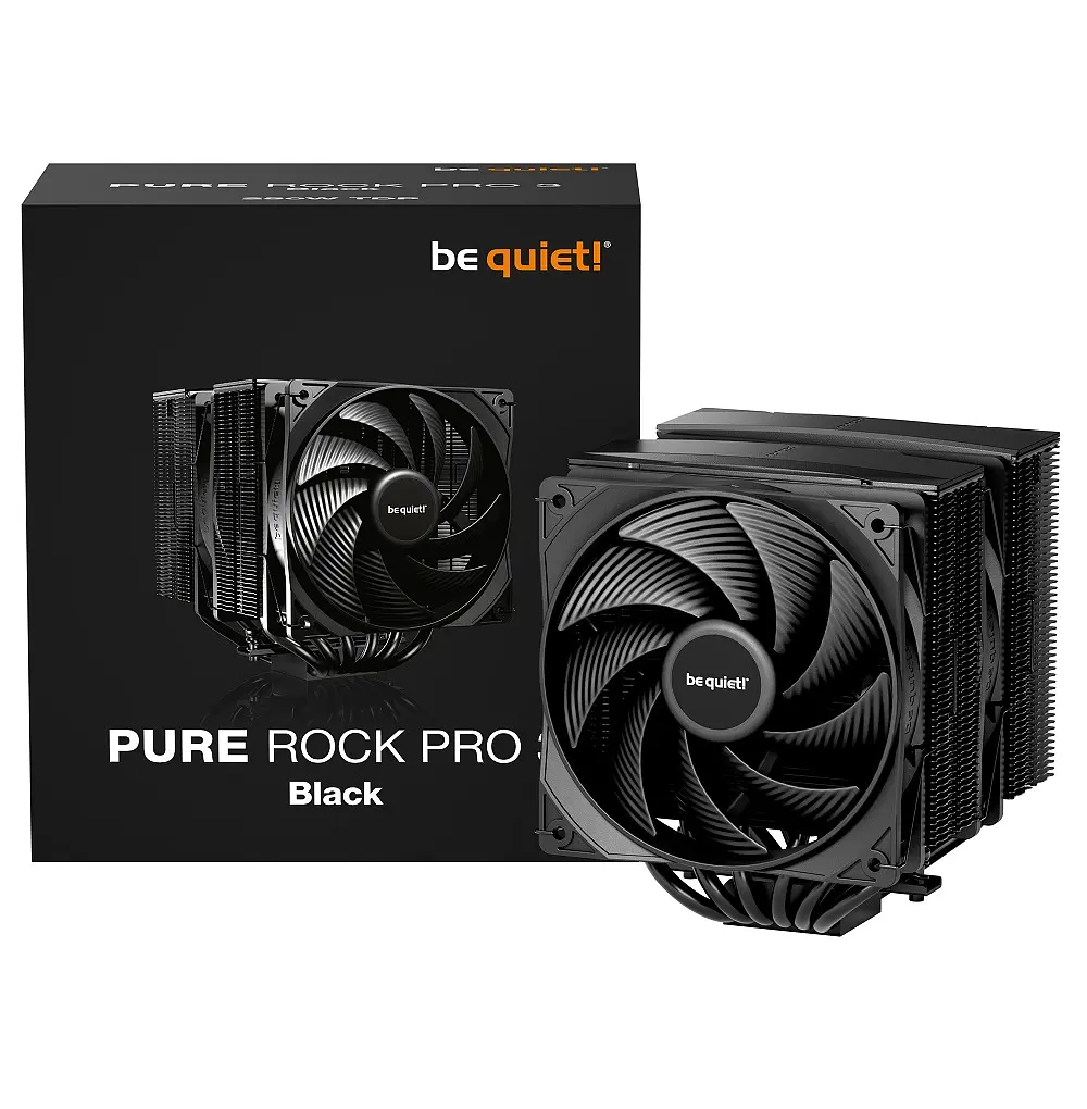 Кулер для процесора be quiet! Pure Rock Pro 3, Black, алюміній/мідь, 2x120 мм, для Intel 1851/1700/1200/115x, AMD AM5/AM4, до 250 Вт, висота 155 мм (BK042) - фото 4