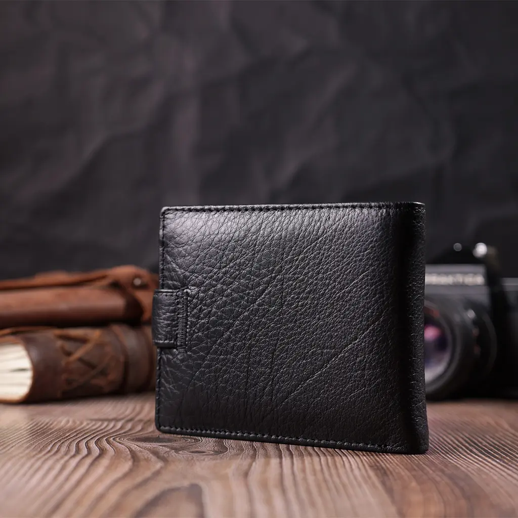Кожаный мужской бумажник ST Leather 11,5х9,5х1,5 см acs0028309 - фото 8