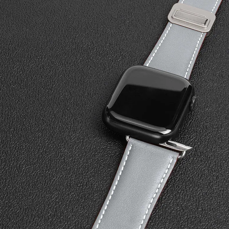 Ремінець Genuine Leather для Apple Watch 42(ser.1-3)/44/45/46/49 мм Grey Dux Ducis teh0029326 - фото 3