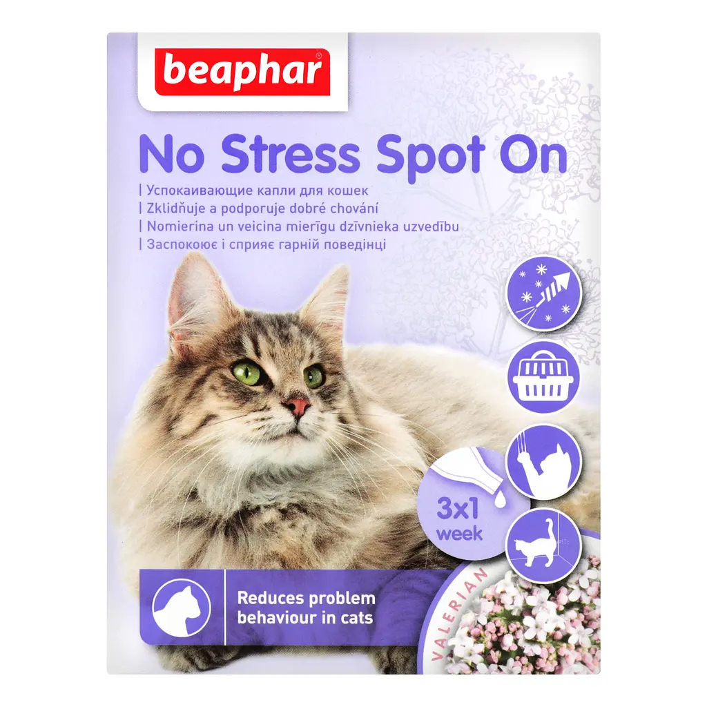 Заспокійливі краплі від стресу Beaphar No Stress Spot On для котів, 3 піпетки - фото 2