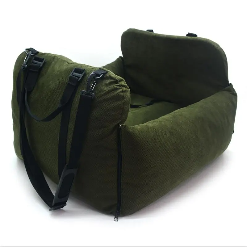 Автокрісло сумка-переноска лежак Zoo-hunt Бліць для котів та малих порід собак 50х60х42 см зелений - фото 7