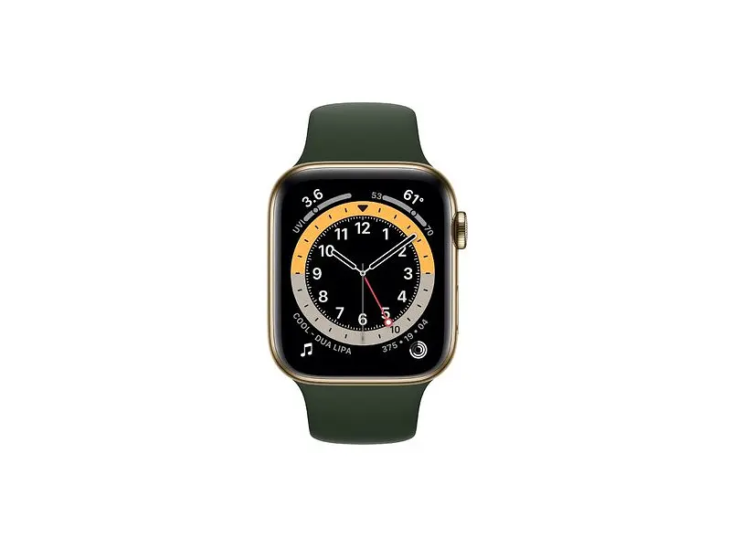 Смарт-годинник Apple Watch Series 6 GPS + Cellular 40mm Gold Stainless Steel Case with Cyprus Green Sport Band (M02W3, M06V3) - фото 3