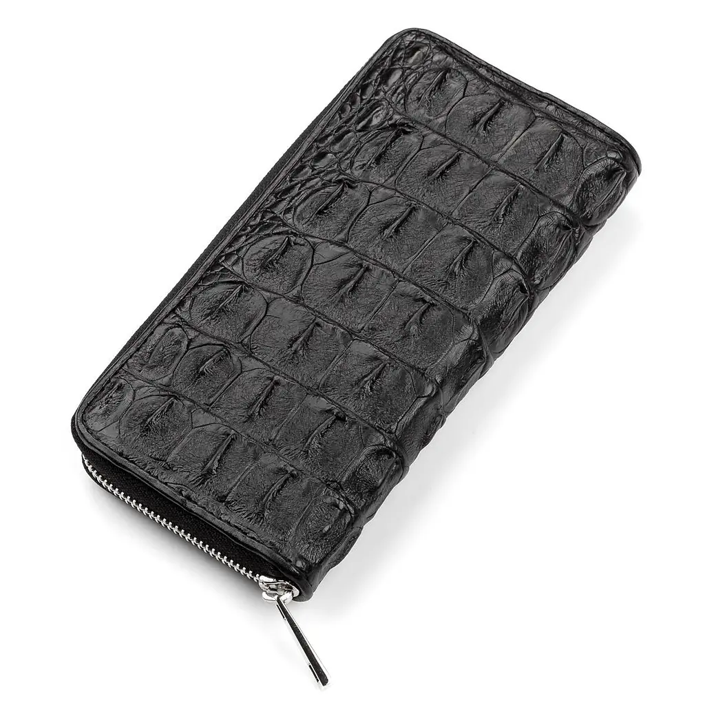 Гаманець-клатч з натуральної шкіри крокодила чорний CROCODILE LEATHER 18012 - фото 2