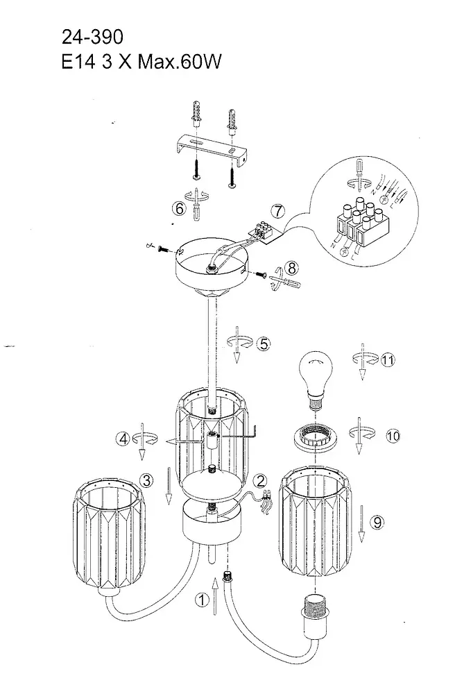 Люстра потолочная Brille E14 40W CH (BL-971C/3) - фото 9