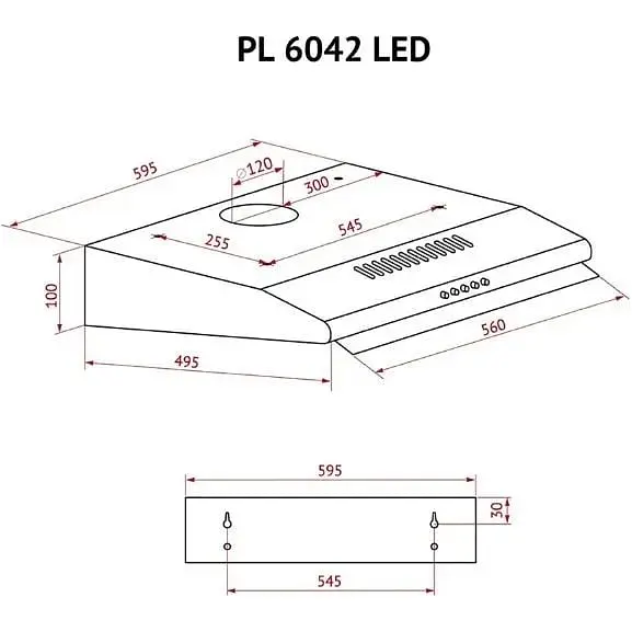 Витяжка пласка Perfelli PL 6042 W LED - фото 10