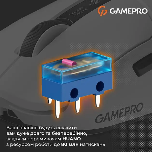 Мышь GamePro Genesis Airmaster Wireless/Bluetooth/USB PixArt PAW3311 Sensor White (GM167W) - фото 15