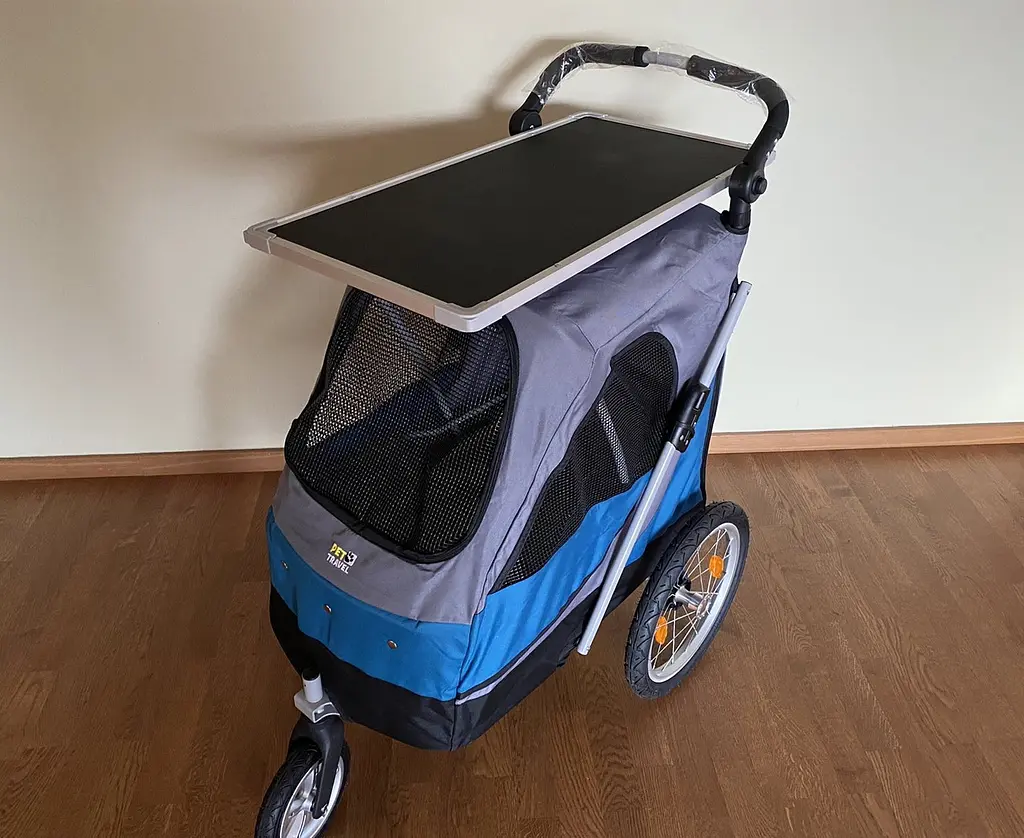 Візок для собак Pet Travel Blue зі столиком чохлом і дощовиком Large - фото 2