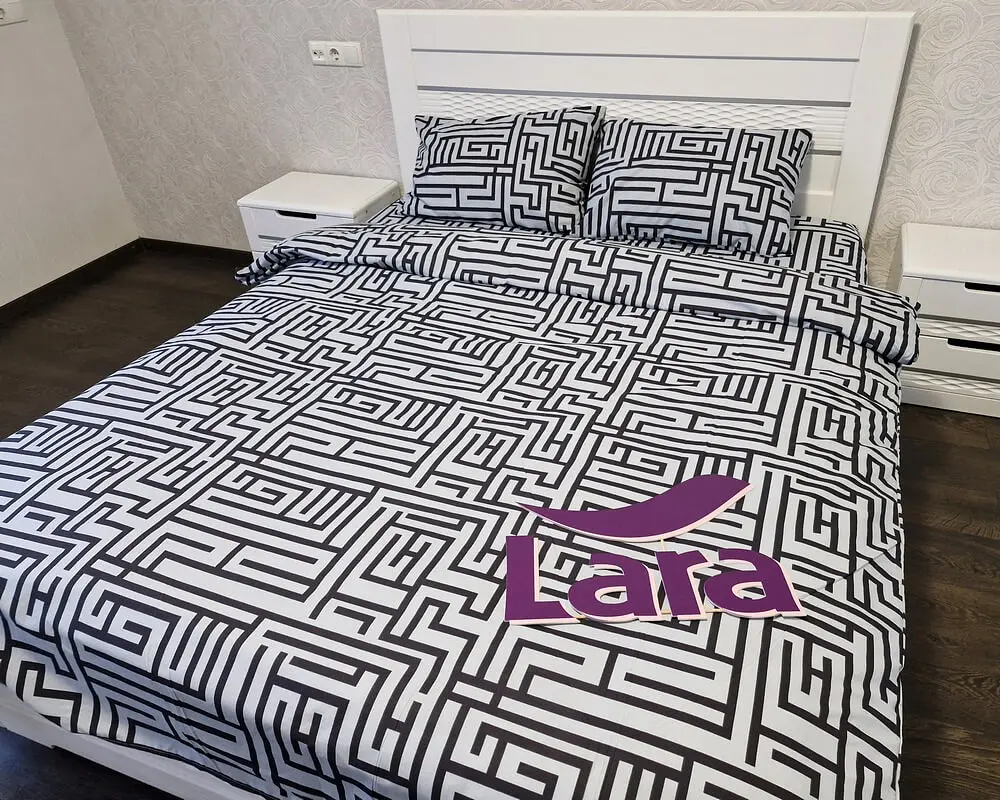Постільна білизна LARA бязь d11363e160 з простирадлом на резинці 160х200х25 євро 200х220 см - фото 2