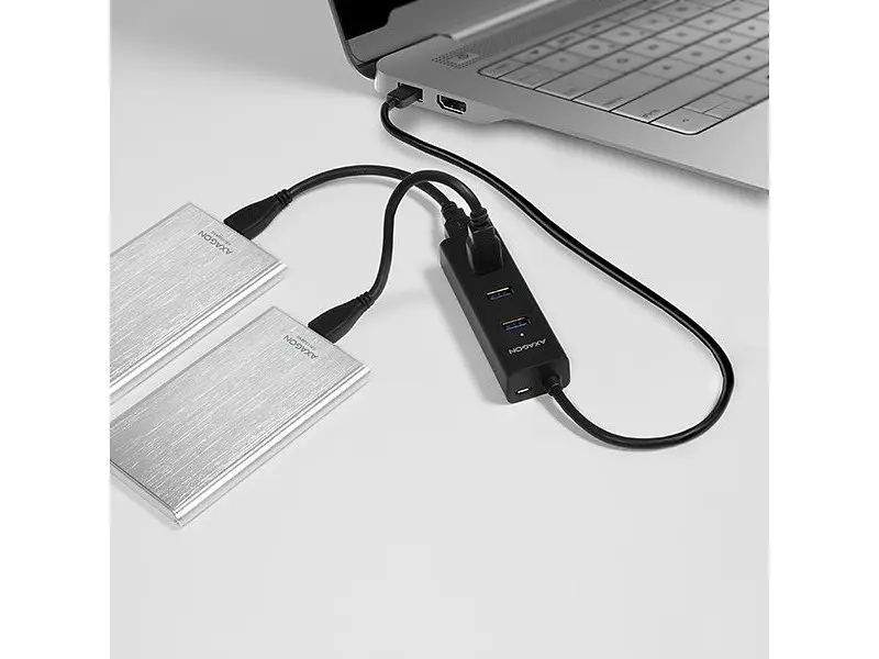 Мультипортовий адаптер AXAGON Charging USB-A Black (HUE-S2BL) - фото 6