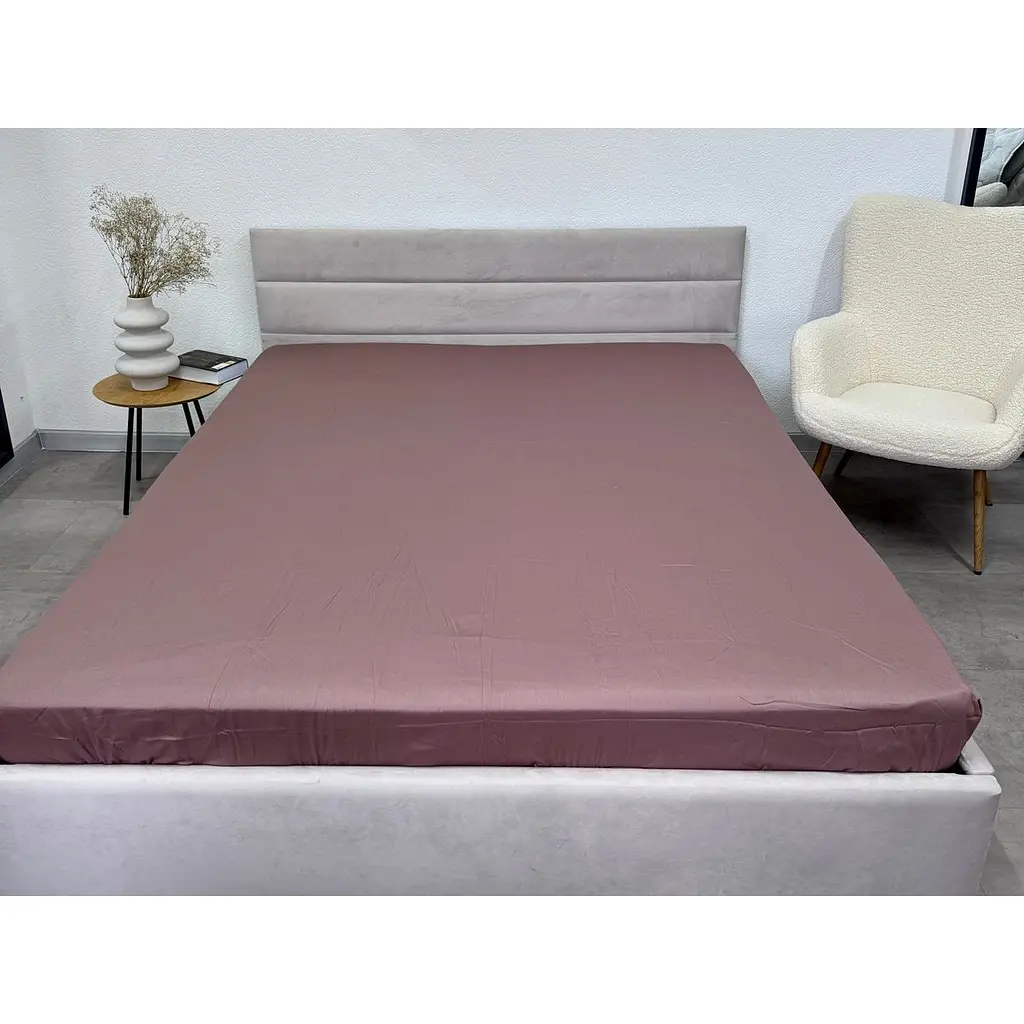 Простирадло Ecotton Stucco на резинці сатин 90х200 см коричневе (24848) - фото 2