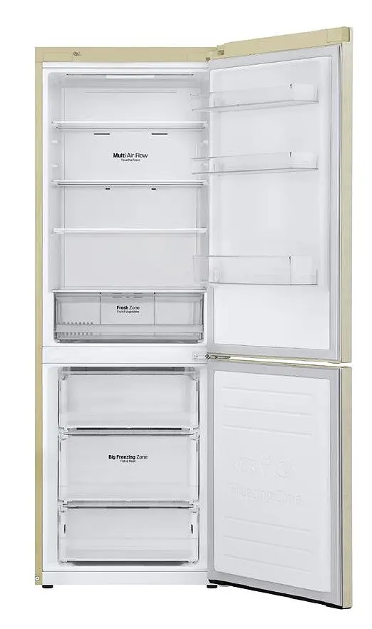 Холодильник LG GA-B459SEQZ 186 см 341 л А++ Total No Frost зовнішній дисплей бежевий - фото 2