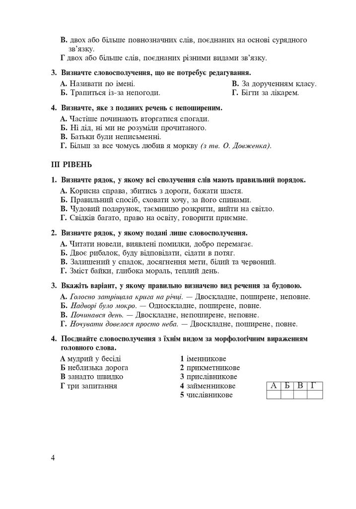 Рідна мова. Тематичний тестовий зошит. 8 клас. 2-ге видання (доповнене та перероблене) - фото 3