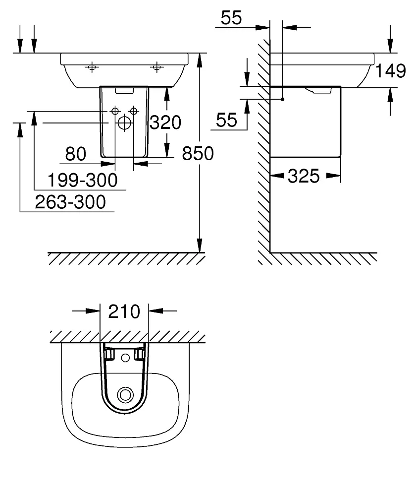 Напівп'єдестал для рукомийника Grohe Euro Ceramic 39325000, Білий - фото 3