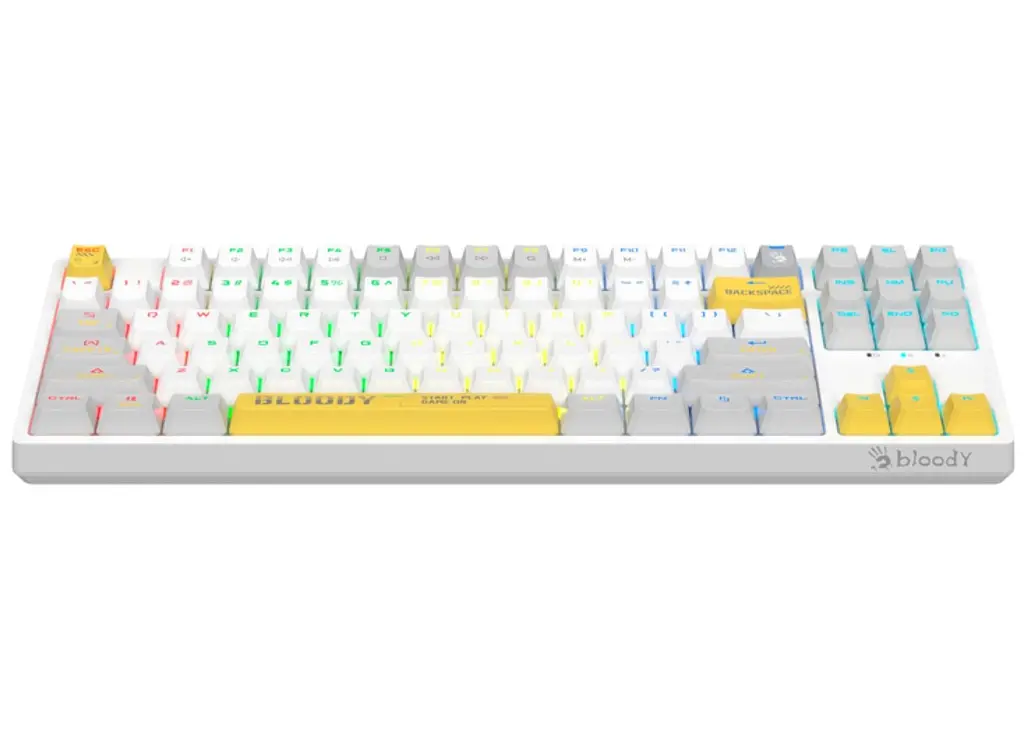 Клавіатура ігрова механічна A4Tech S-87 Bloody White, BLMS Red Plus Switch, Eng/Rus/Укр - фото 4