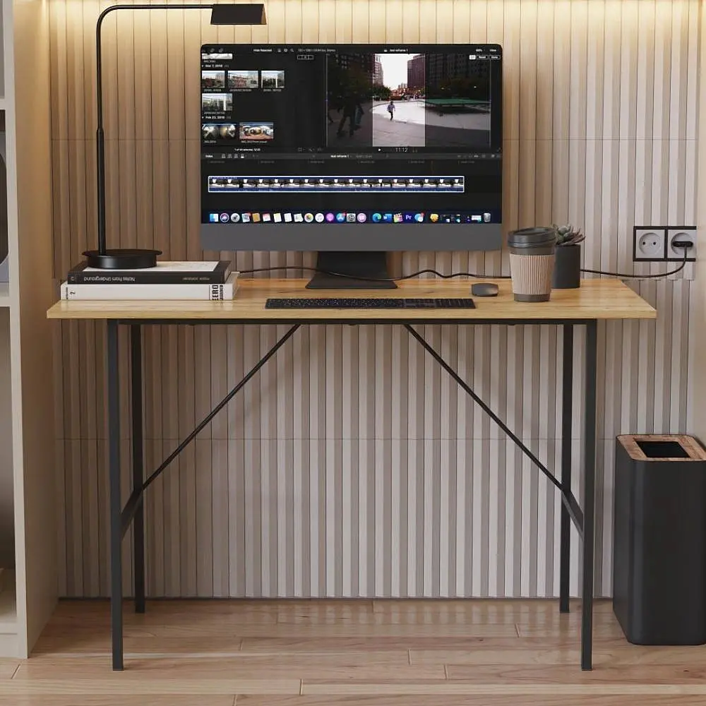 Стіл письмовий Line Тайм Ferrum-decor 750x1200x500 Чорний метал ДСП Дуб Артізан 16 мм (FRD-104883)