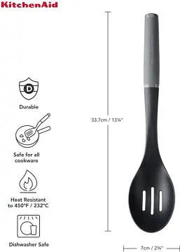 Ложка для сервіровки з прорізами KitchenAid Coreline, 33,8 см, сірий (KAS004OHCGG) - фото 2